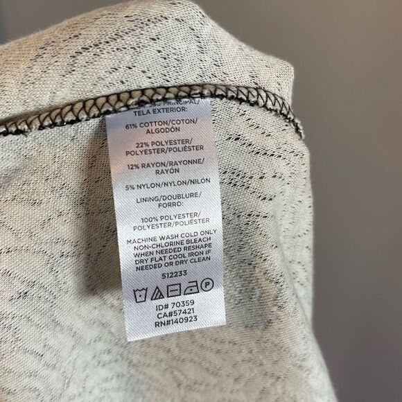 LOFT Outlet Black/Silver/Gray Metallic Rose Print Fit & Flare Mini Dress | SZ 0 - Picture 12 of 12